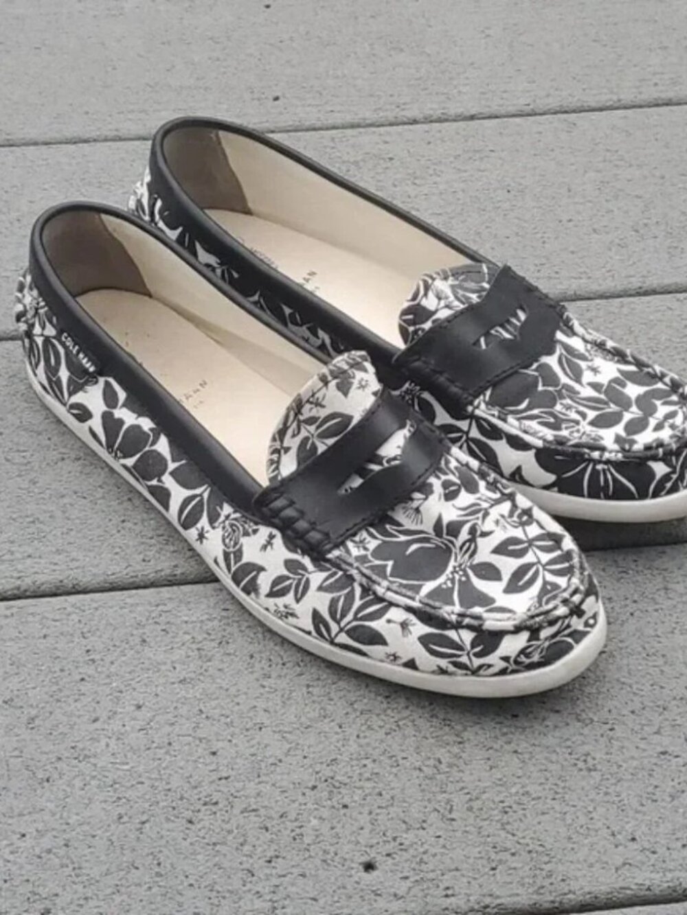 Cole Haan Pinch Weekender Floral Canvas Penny Loafer Shoes | Cole Haan Slip Ons - Picture 2 of 10
